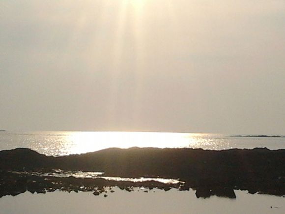 石城岛海边夕阳美景