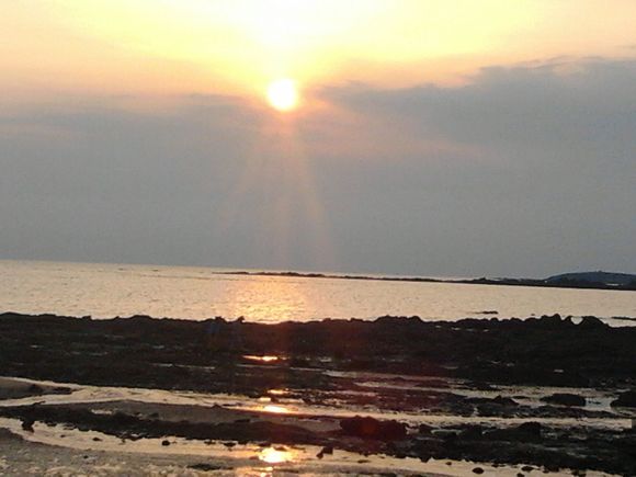 石城岛海边夕阳美景